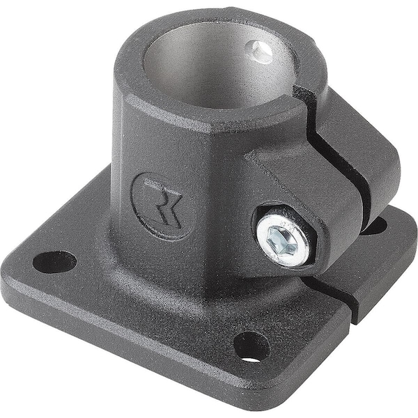 Tube Clamp W. Foot For Linear Actuator, Type=18, Aluminum Black Powder-Coated, Comp:Steel